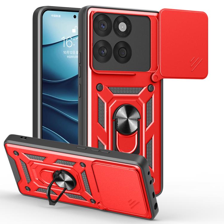 For Motorola Edge 60 Fusion Sliding Camera Cover Design TPU+PC Phone Case(Red)