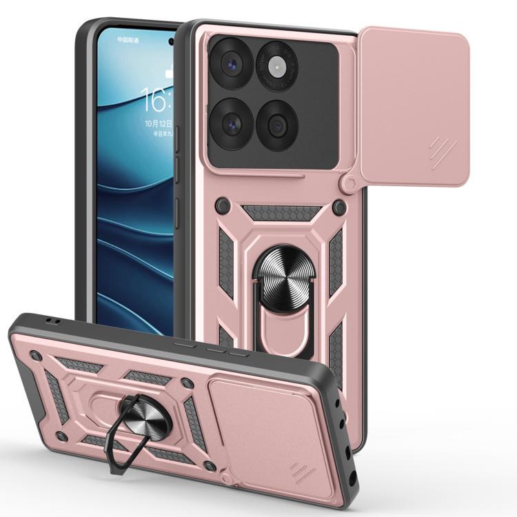 For Motorola Edge 60 Fusion Sliding Camera Cover Design TPU+PC Phone Case(Rose Gold)