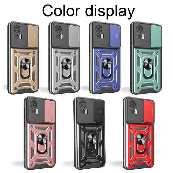 For Motorola Edge 30 Neo Sliding Camera Cover Design TPU+PC Phone Case(Gold)