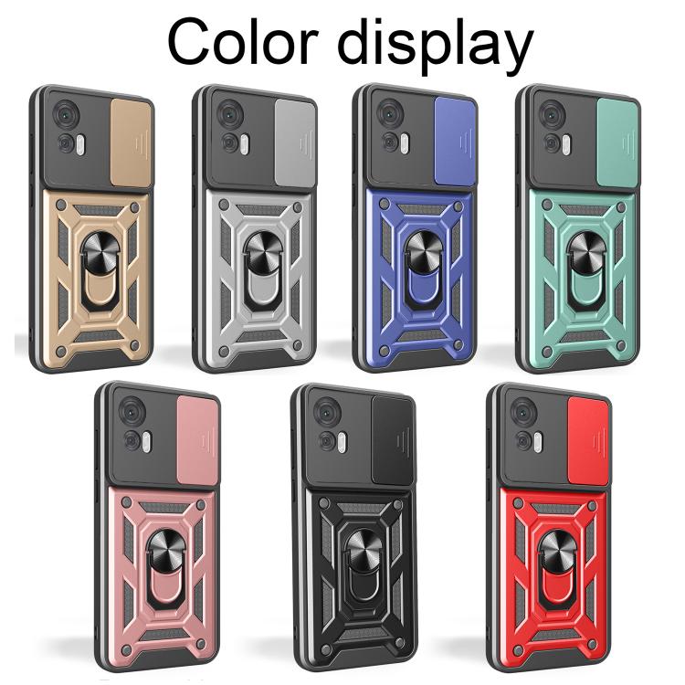 For Motorola Edge 30 Neo Sliding Camera Cover Design TPU+PC Phone Case(Gold)