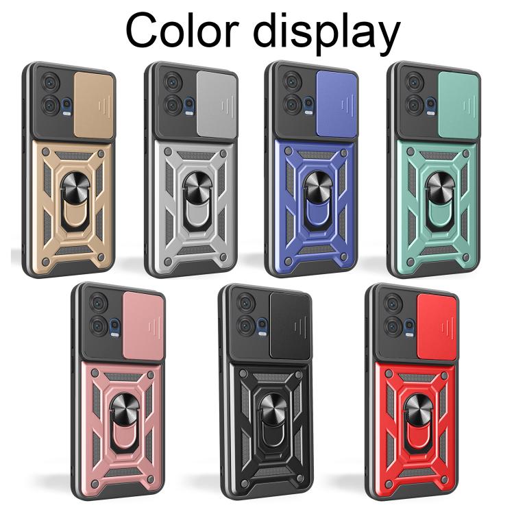 For Motorola Edge 30 Fusion Sliding Camera Cover Design TPU+PC Phone Case(Blue)