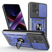 For Motorola Edge 30 Fusion Sliding Camera Cover Design TPU+PC Phone Case(Blue)