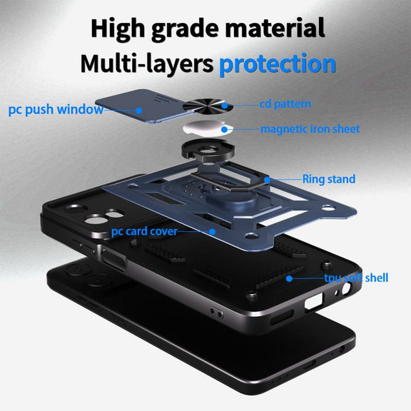 For Motorola Moto G 5G 2024 Sliding Camera Cover Design TPU+PC Phone Case(Blue)