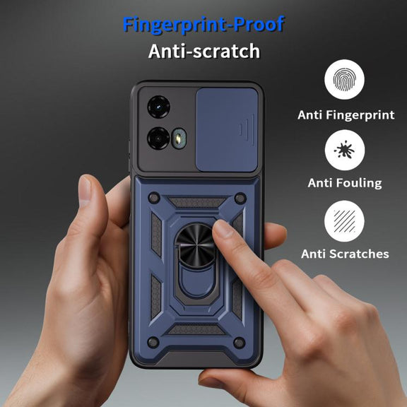 For Motorola Moto G 5G 2024 Sliding Camera Cover Design TPU+PC Phone Case(Blue)
