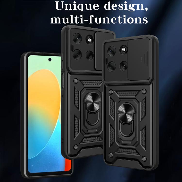 For Motorola Moto G56 5G Sliding Camera Cover Design TPU+PC Phone Case(Blue)