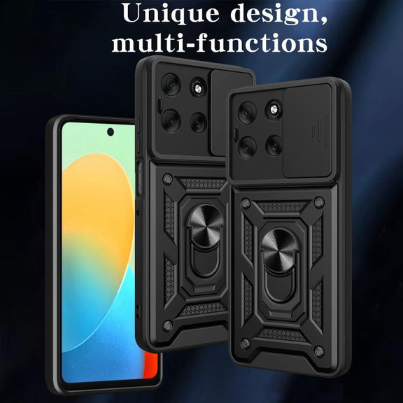 For Motorola Moto G56 5G Sliding Camera Cover Design TPU+PC Phone Case(Blue)