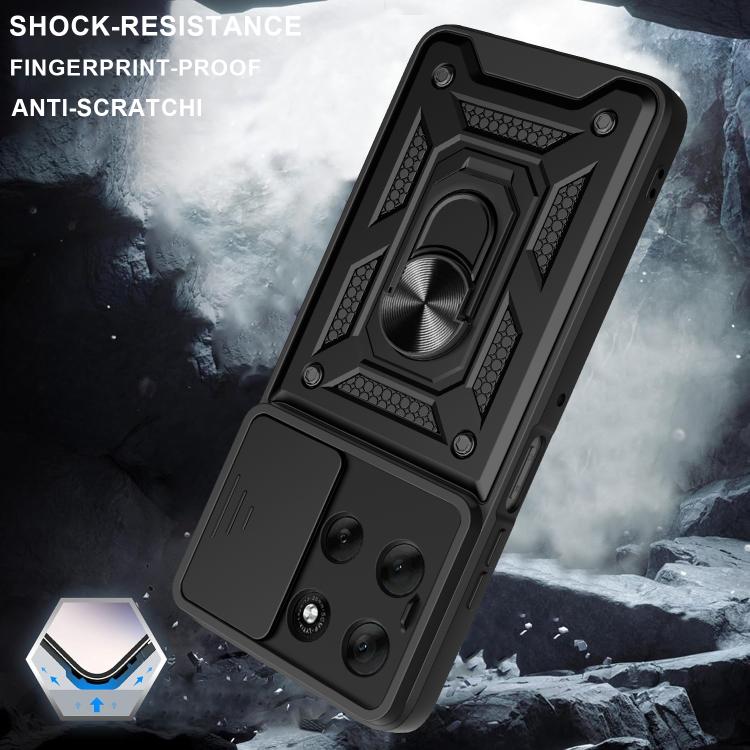 For Motorola Moto G56 5G Sliding Camera Cover Design TPU+PC Phone Case(Blue)
