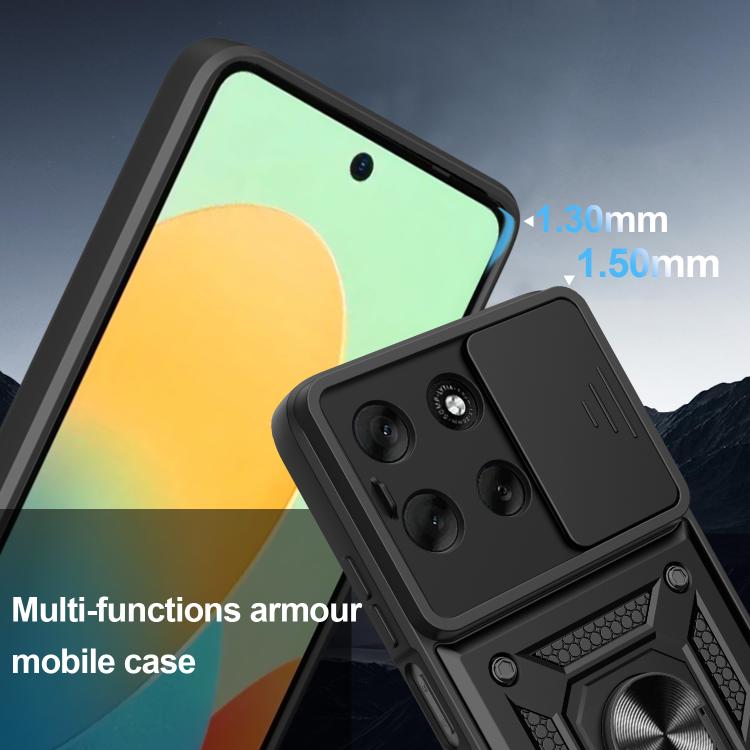 For Motorola Moto G56 5G Sliding Camera Cover Design TPU+PC Phone Case(Blue)