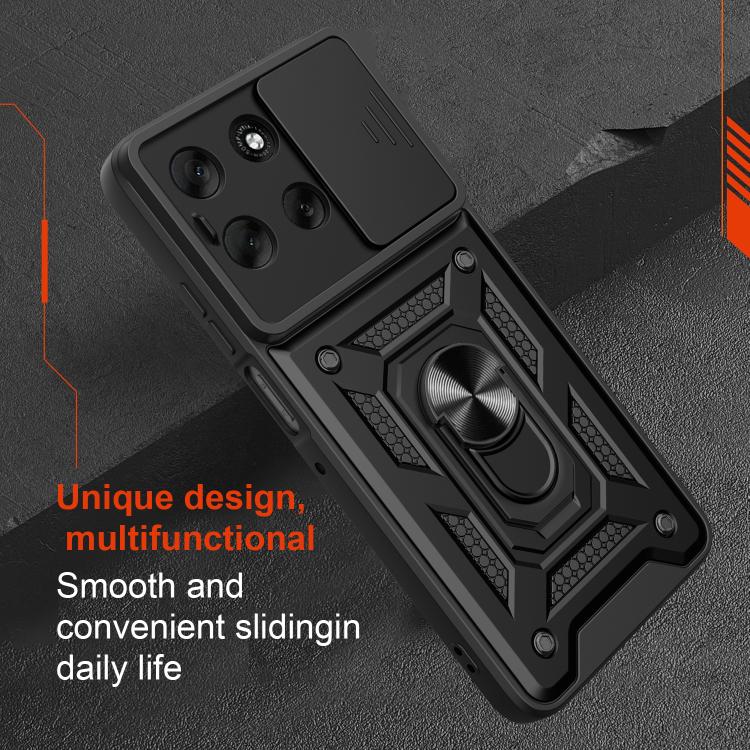 For Motorola Moto G56 5G Sliding Camera Cover Design TPU+PC Phone Case(Blue)