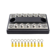 CP-4002 100A 48V RV Yacht Modified Double Row 5-way Busbar with 10pcs Terminals