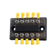 CP-4002 100A 48V RV Yacht Modified Double Row 5-way Busbar with 10pcs Terminals