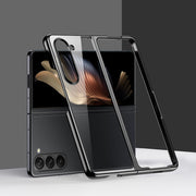 For Samsung Galaxy Z Fold5 5G Transparent Electroplating All-inclusive Folding Phone Case(Black)