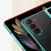 For Samsung Galaxy Z Fold5 5G Transparent Electroplating All-inclusive Folding Phone Case(Black)