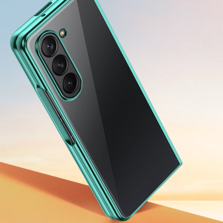For Samsung Galaxy Z Fold5 5G Transparent Electroplating All-inclusive Folding Phone Case(Black)