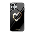 For iPhone 16 Colorful Painted Glass Phone Case(Black Love) - iPhone 16 Cases by PMC TechLife | Online Shopping South Africa | PMC TechLife | Buy Now Pay Later Mobicred