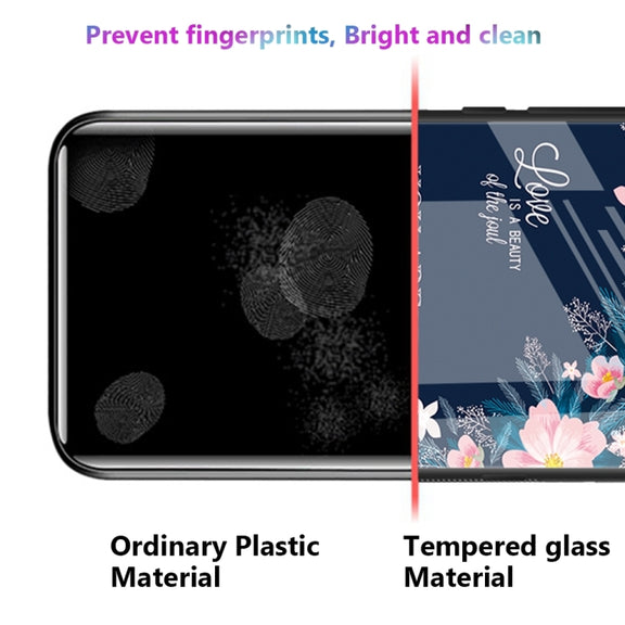 For iPhone 16 Plus Colorful Painted Glass Phone Case(Sapling)