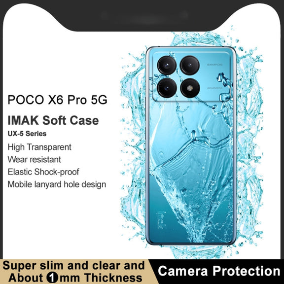 For Xiaomi Poco X6 Pro 5G/Redmi K70E 5G imak UX-5 Series Transparent Shockproof TPU Protective Case(Transparent)