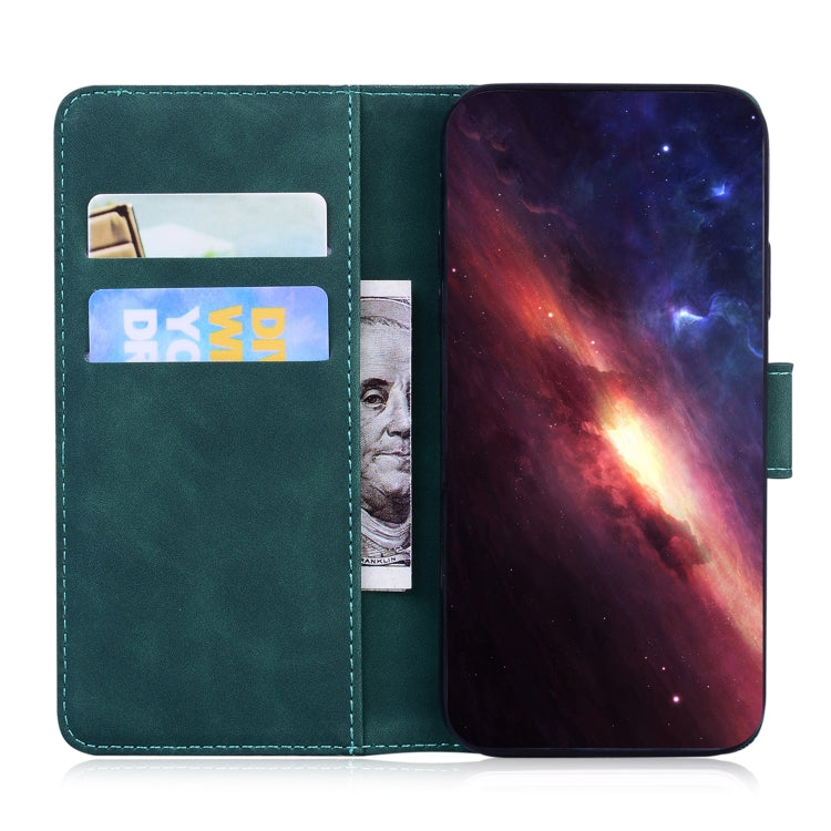 For iPhone 16e Tiger Embossing Pattern Leather Phone Case(Green)