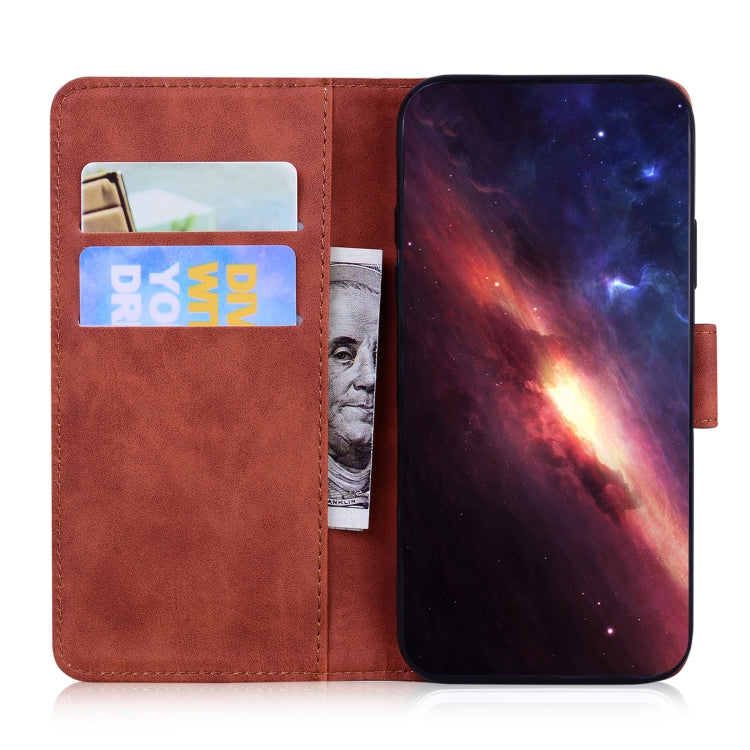 For iPhone 16e Tiger Embossing Pattern Leather Phone Case(Brown)