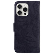For iPhone 16 Pro Max Tiger Embossing Pattern Leather Phone Case(Black)