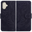 For iPhone 16 Tiger Embossing Pattern Leather Phone Case(Black) - iPhone 16 Cases by PMC TechLife | Online Shopping South Africa | PMC TechLife | Buy Now Pay Later Mobicred