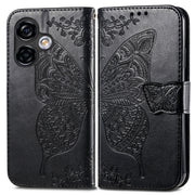 For Ulefone Note 16 Pro Butterfly Love Flower Embossed Leather Phone Case(Black)