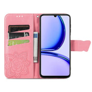 For Realme C53 Butterfly Love Flower Embossed Leather Phone Case(Pink)