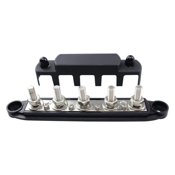 CP-4122-01 RV Yacht M8 Single Row 5-way Power Distribution Block Busbar with Cover