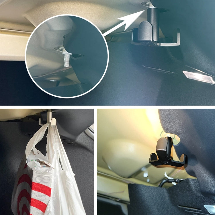 XH-6287 Car Trunk Organizer Bag Storage Aluminum Alloy Hook For Tesla Model 3 2018-2021(Silver)