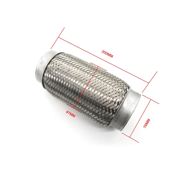 XH-6172 Car Muffler Exhaust Pipe Silencer Nozzle Stainless Steel Exhaust, Size:76mm(Silver)