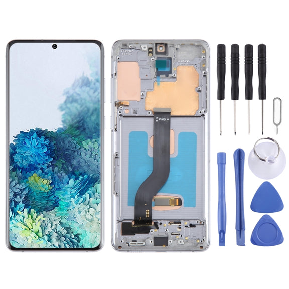 For Samsung Galaxy S20+ 4G/5G SM-G985/986 6.67 inch OLED LCD Screen Digitizer Full Assembly with Frame(Grey)