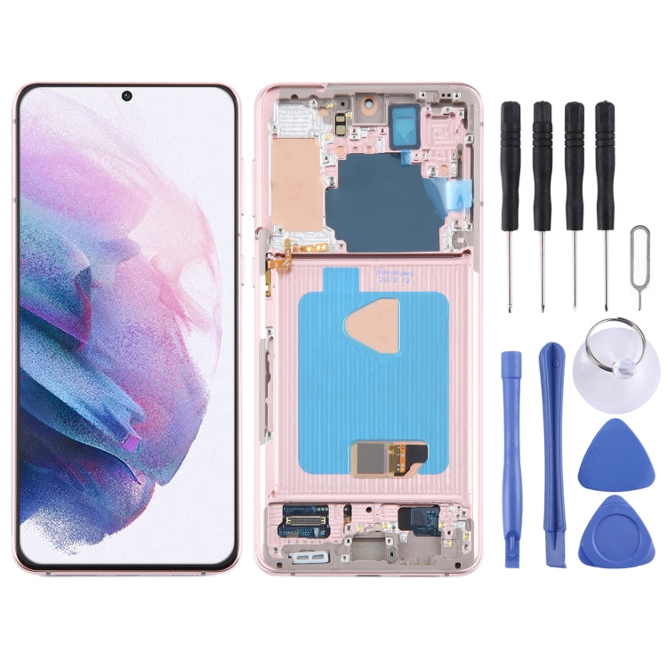For Samsung Galaxy S21+ 5G SM-G996B 6.67 inch 6.67 inch OLED LCD Screen Digitizer Full Assembly with Frame(Pink)