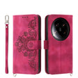 For Xiaomi 14 Ultra Skin-feel Flowers Embossed Wallet Leather Phone Case(Wine Red) - 14 Ultra Cases by PMC TechLife | Online Shopping South Africa | PMC TechLife | Buy Now Pay Later Mobicred