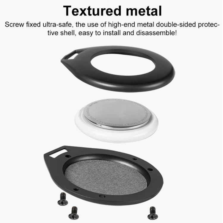 Anti-lost Tracker Positioning Alloy Protective Case For AirTag(Black)