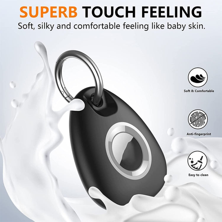 2pcs Water-resistant Anti-drop Anti-lost Tracker Positioning TPU Protective Case for AirTag(Black)