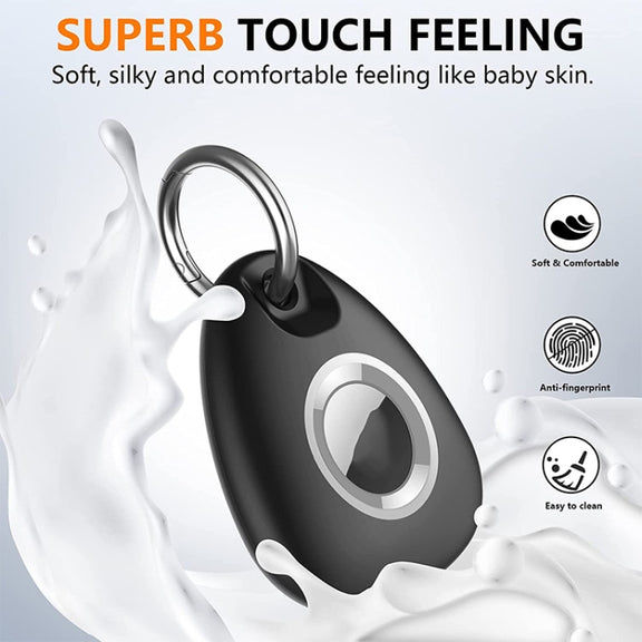 2pcs Water-resistant Anti-drop Anti-lost Tracker Positioning TPU Protective Case for AirTag(Black)