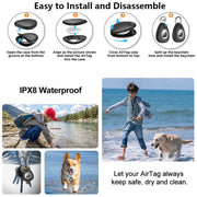 2pcs Water-resistant Anti-drop Anti-lost Tracker Positioning TPU Protective Case for AirTag(Black)