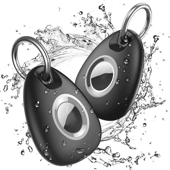 2pcs Water-resistant Anti-drop Anti-lost Tracker Positioning TPU Protective Case for AirTag(Black)