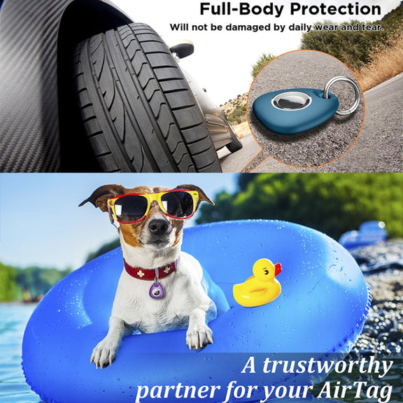 2pcs Water-resistant Anti-drop Anti-lost Tracker Positioning TPU Protective Case for AirTag(Black)
