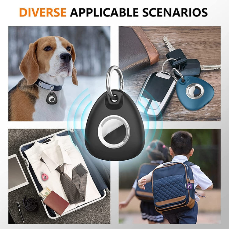 2pcs Water-resistant Anti-drop Anti-lost Tracker Positioning TPU Protective Case for AirTag(Black)