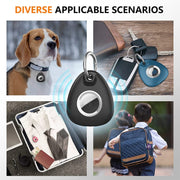 2pcs Water-resistant Anti-drop Anti-lost Tracker Positioning TPU Protective Case for AirTag(Black)