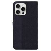 For iPhone 16 Pro Geometric Embossed Leather Phone Case(Black)
