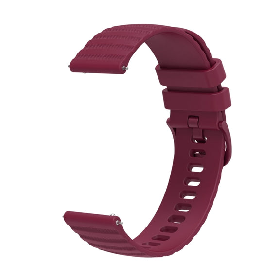 For Huawei Watch 4 / 4 Pro Wavy Dot Pattern Solid Color Silicone Watch Band(Wine Red)