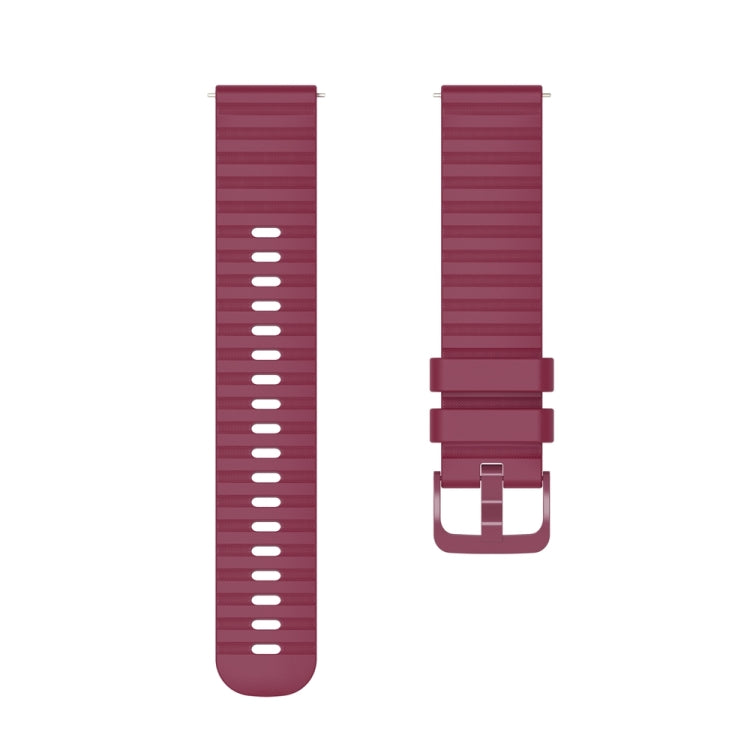 For Huawei Watch 4 / 4 Pro Wavy Dot Pattern Solid Color Silicone Watch Band(Wine Red)