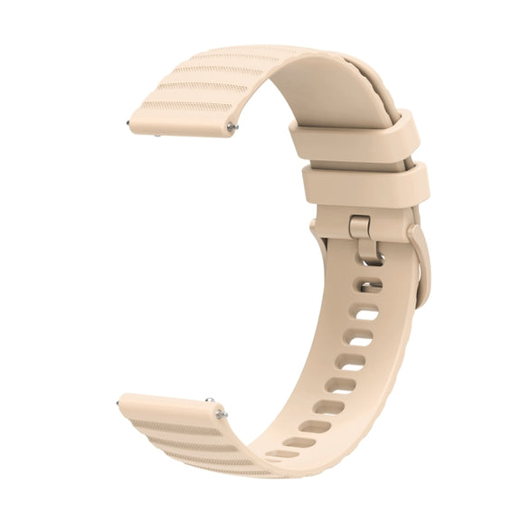 For Huawei Watch 4 / 4 Pro Wavy Dot Pattern Solid Color Silicone Watch Band(Beige)