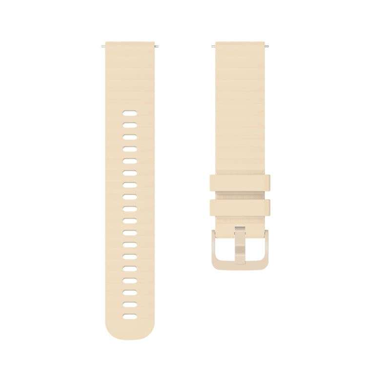 For Huawei Watch 4 / 4 Pro Wavy Dot Pattern Solid Color Silicone Watch Band(Beige)