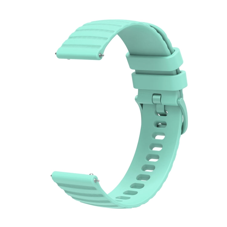 For Huawei Watch 4 / 4 Pro Wavy Dot Pattern Solid Color Silicone Watch Band(Teal)