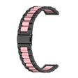 For Huawei Watch 4 / 4 Pro Three Bead Stainless Steel Watch Band(Black Pink) - Watch Bands by PMC TechLife | Online Shopping South Africa | PMC TechLife