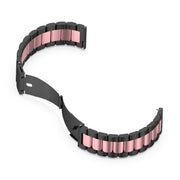 For Huawei Watch 4 / 4 Pro Three Bead Stainless Steel Watch Band(Black Pink)