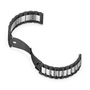 For Huawei Watch 4 / 4 Pro Three Bead Stainless Steel Watch Band(Black Silver)